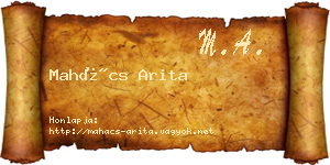 Mahács Arita névjegykártya